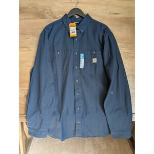 Carhartt Shirt Mens XL Tall Navy Long Sleeve Rugged Flex Relaxed Fit TW3554 NWT